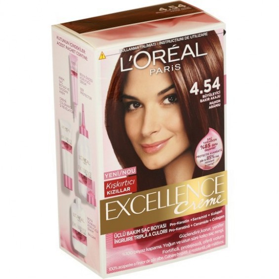 L Oréal Paris Excellence Creme Saç Boyası 4.54 Büyüleyici Bakır Akaju