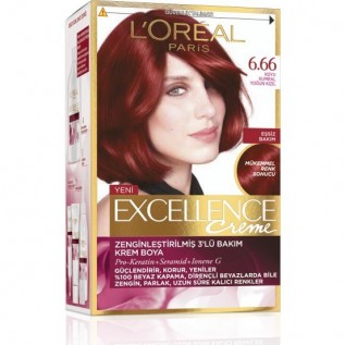 L Oréal Paris Excellence Creme Saç Boyası 6.66 Koyu Kumral Yoğun Kızıl